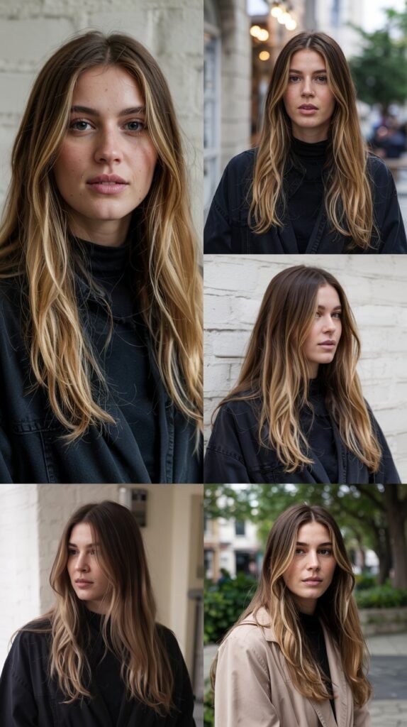 Light Brown With Natural Balayage Blend