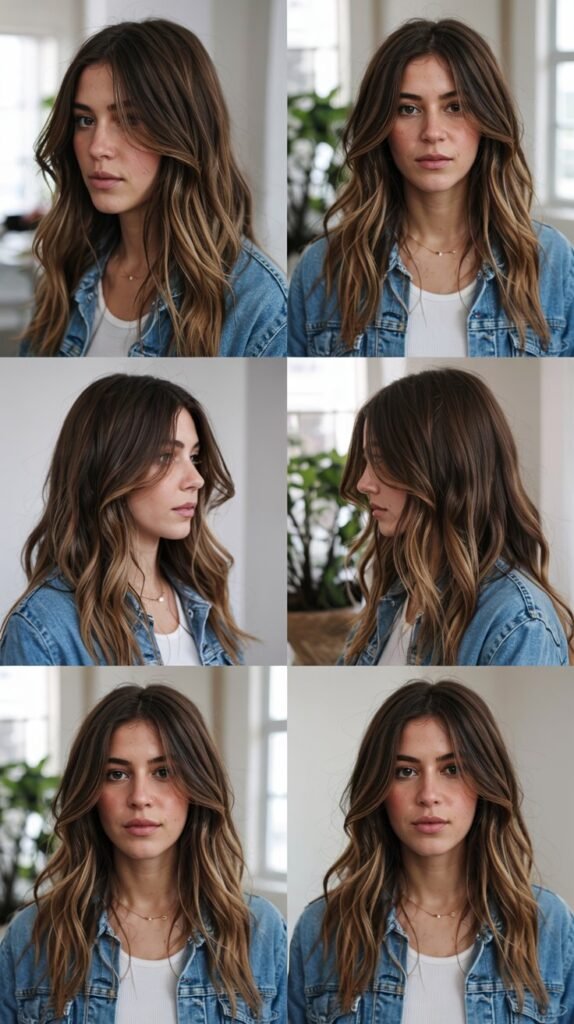 Medium Brown Hair With Toasted Coconut Highlights