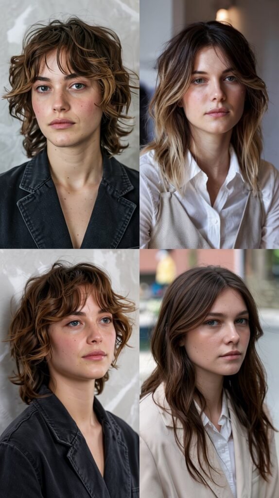 Piecey Side Bangs With Dimensional Color