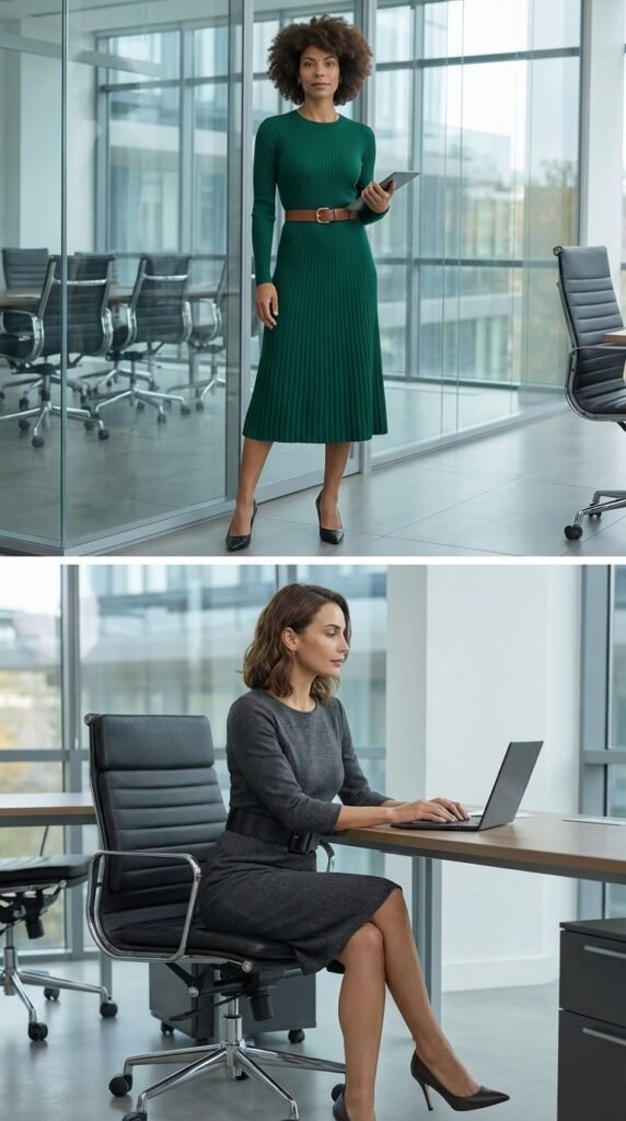 The Knit Dress with Belt Detail