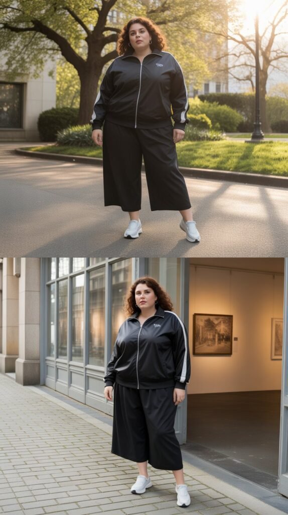 Fitted Track Jacket with Culottes