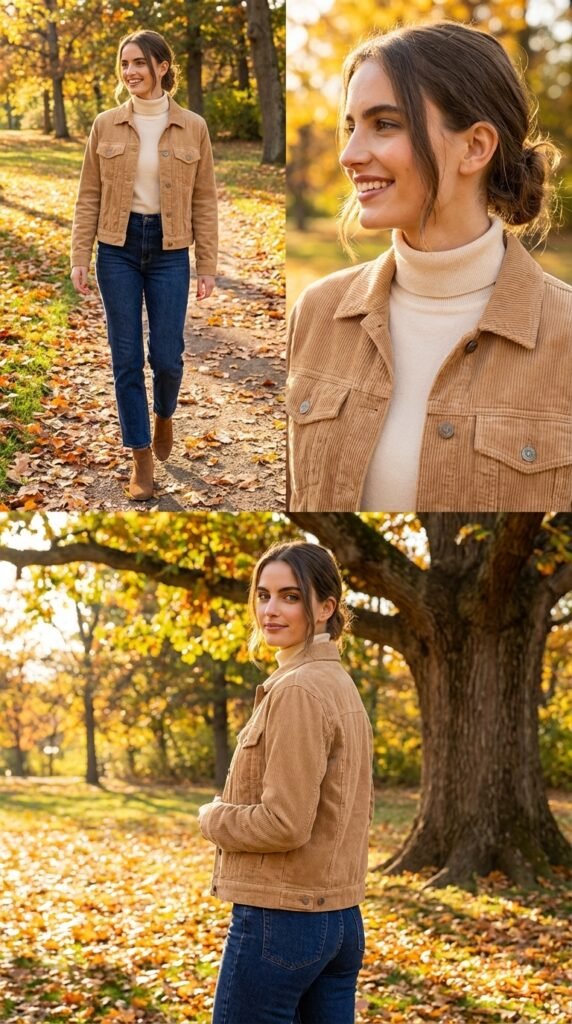 Corduroy Jacket with Neutral Layers