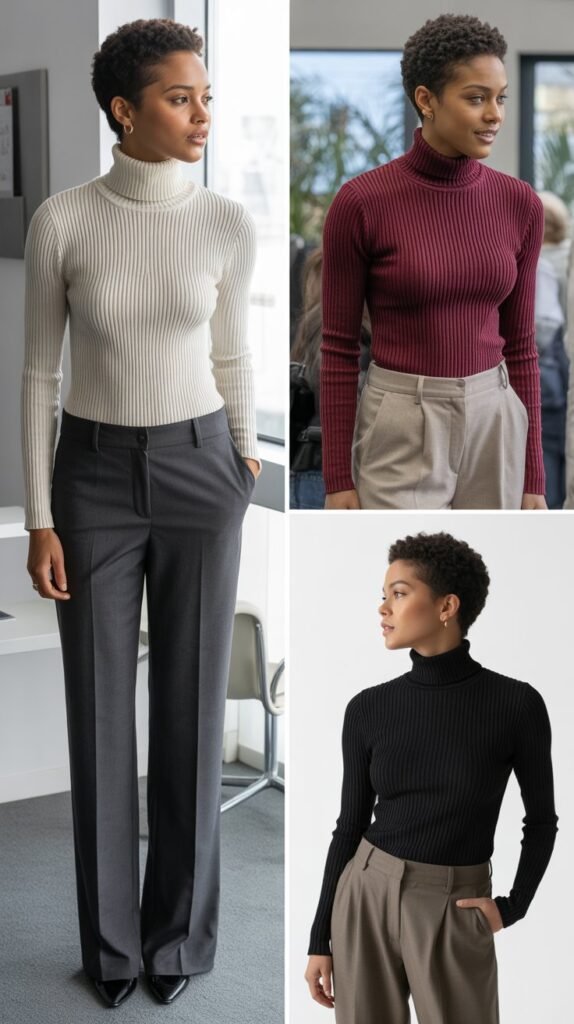 The Classic Turtleneck and Tailored Trousers Ensemble