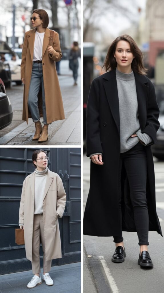 Longline Coat Over Simple Basics