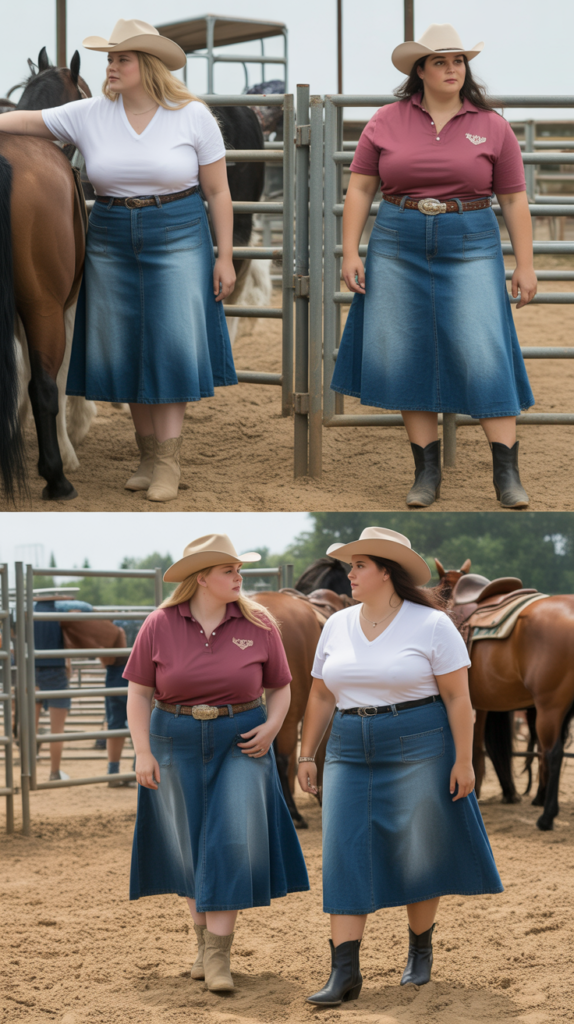  Midi Skirt with Tucked-In Tee