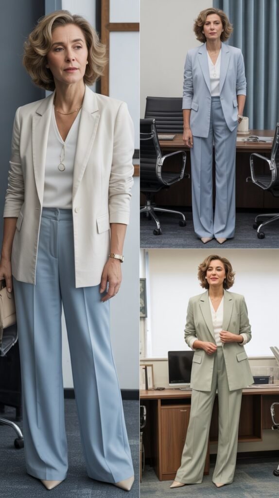 The Classic Blazer and Wide-Leg Trouser Combination