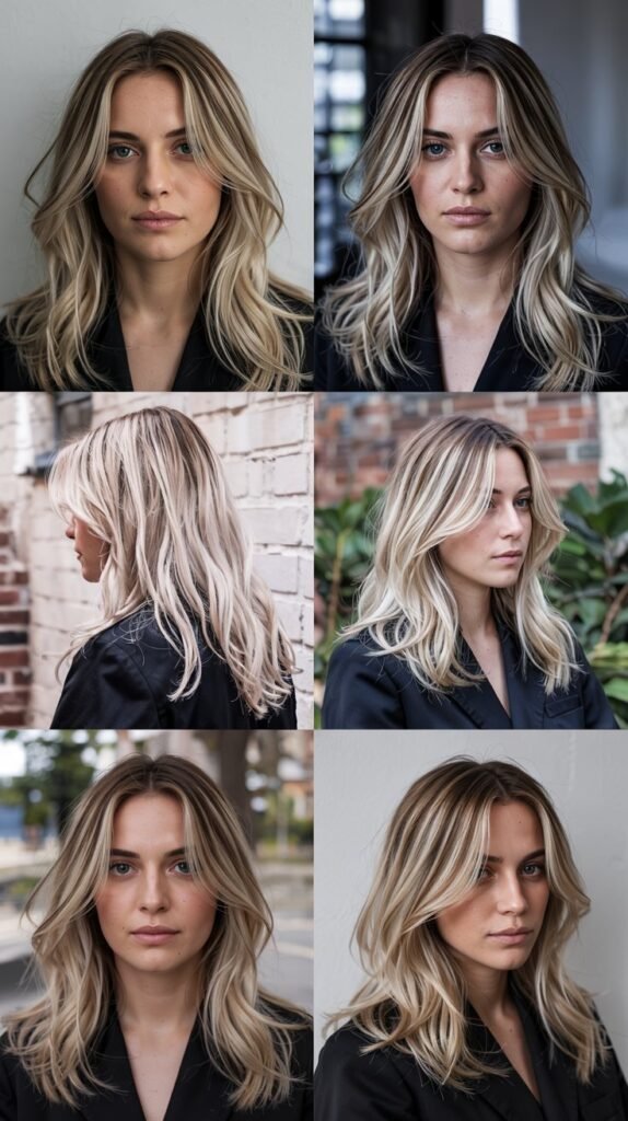 Platinum Blonde with Dark Roots