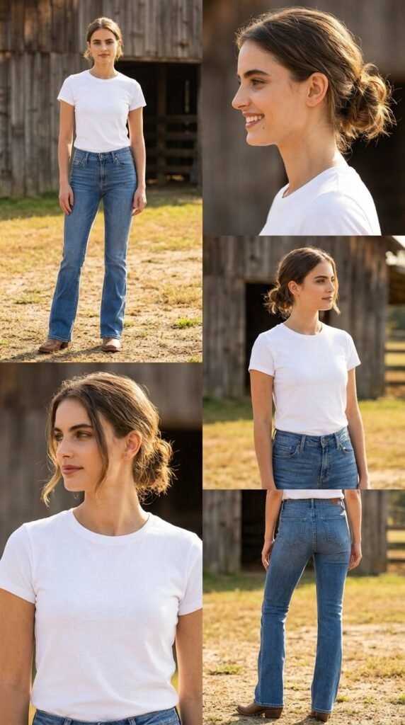 White Tee and Bootcut Jeans Foundation