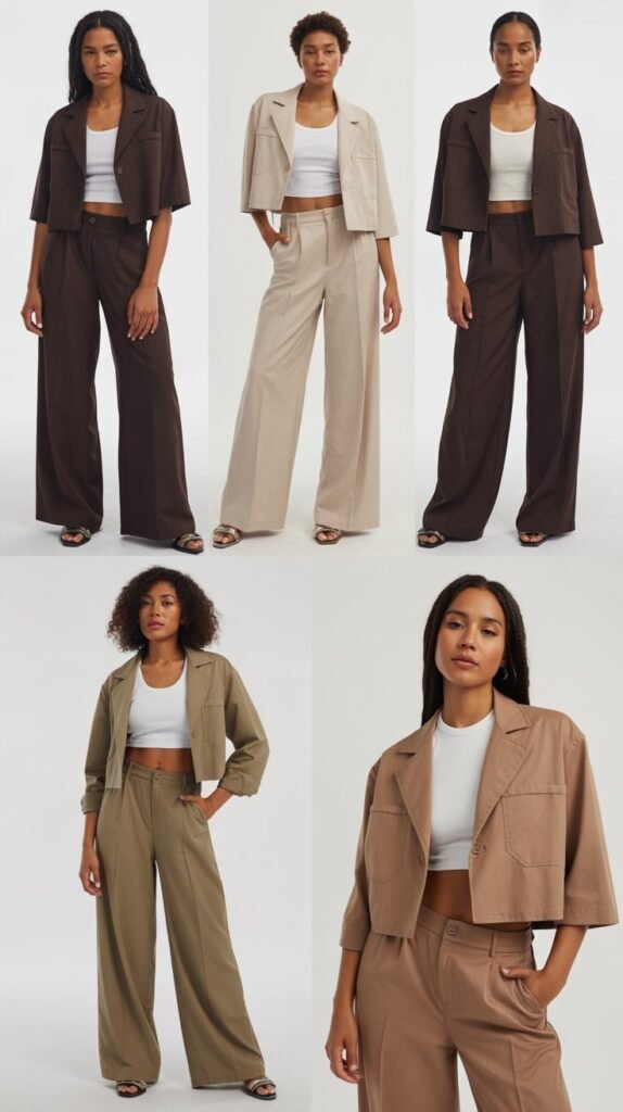 Baggy Jeans with Fitted Button-Up Shirt