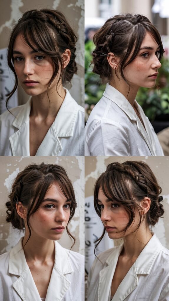Side Bangs With Asymmetrical French Twist