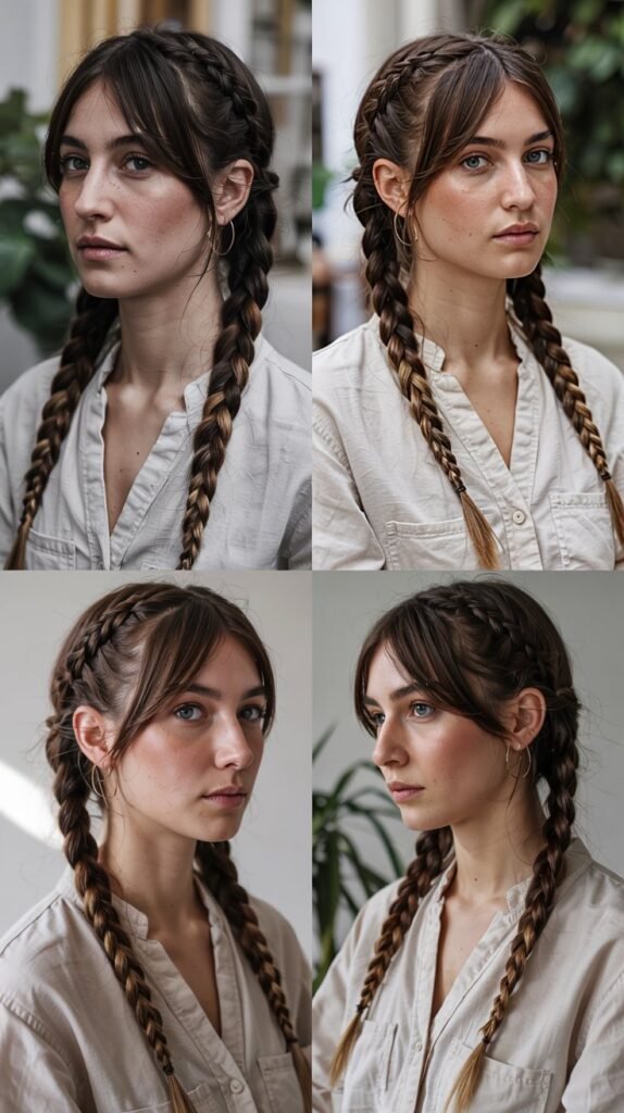 Side Bangs With Braided Accent Strand
