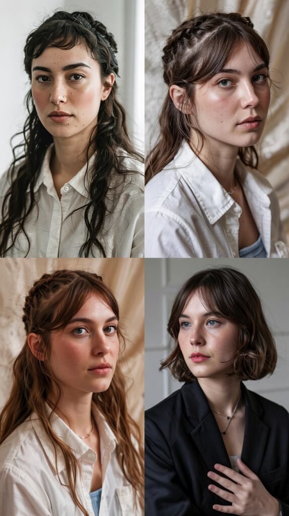 Side Bangs With Crimped Texture