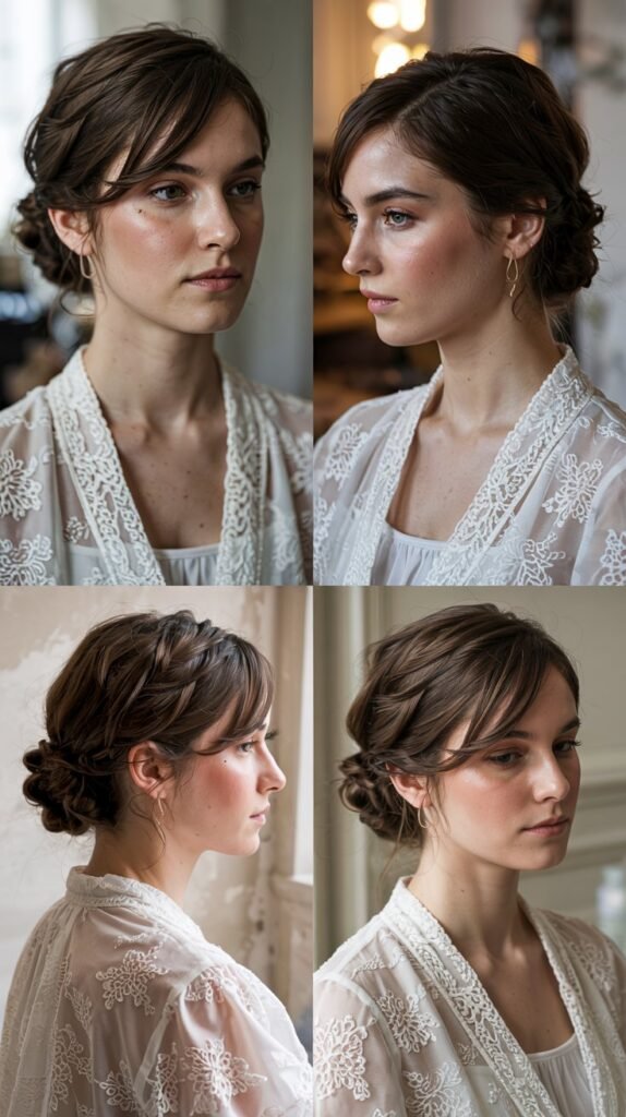 Side Bangs With Elegant Low Chignon