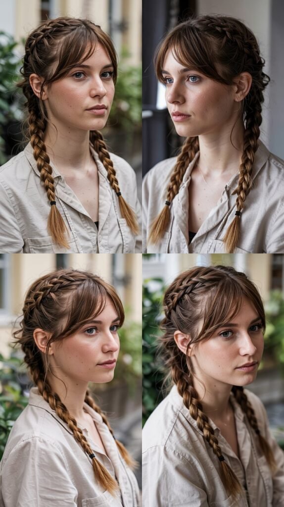 Side Bangs With Loose French Braid