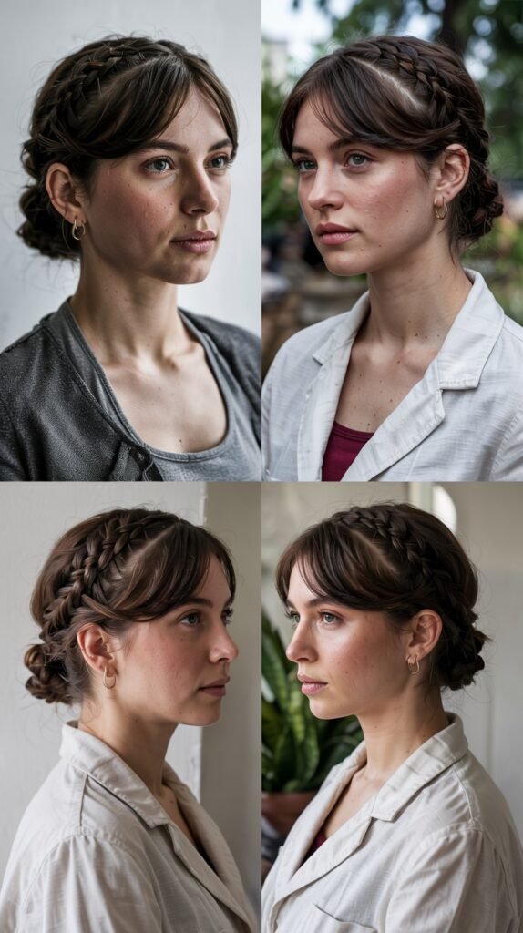 Side Bangs With Low Braided Bun