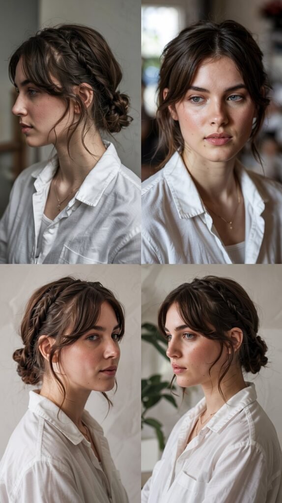 Side Bangs With Low Messy Bun