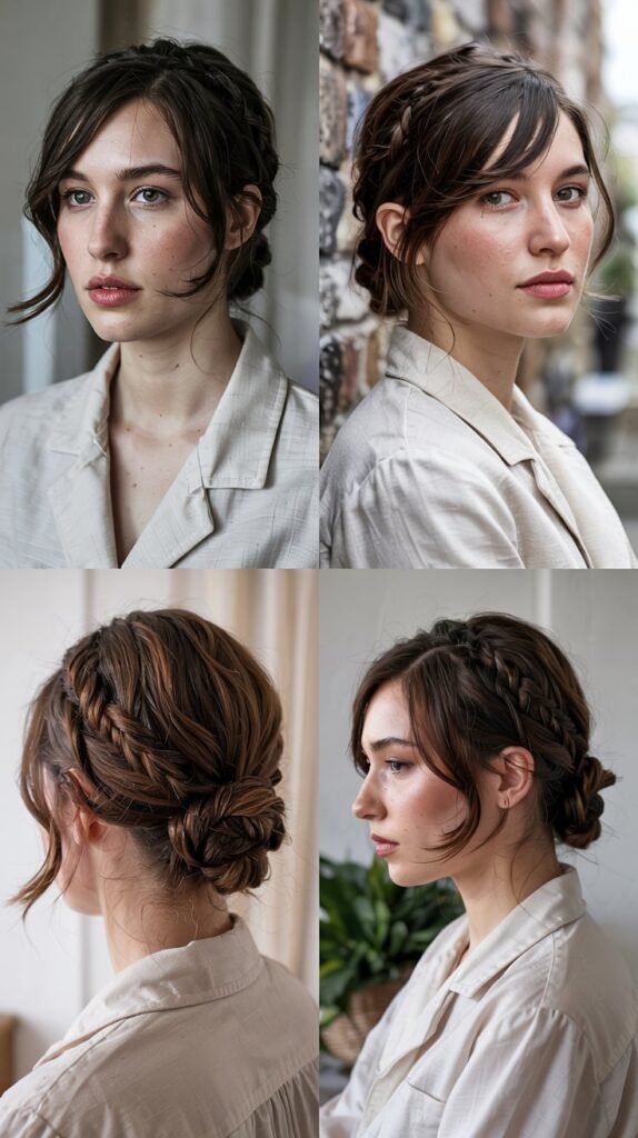 Side Bangs With Low Twisted Bun