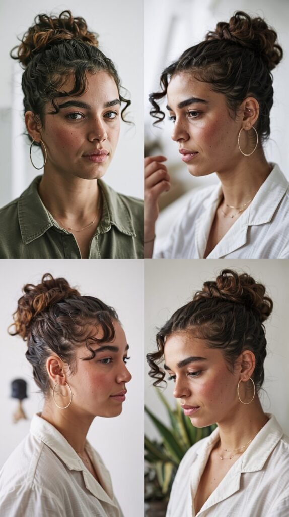 Side Bangs With Textured Beach Bun