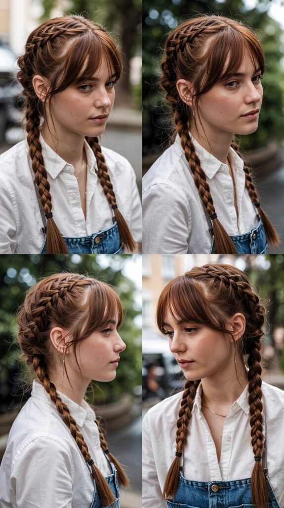 Side Bangs With Waterfall Braid