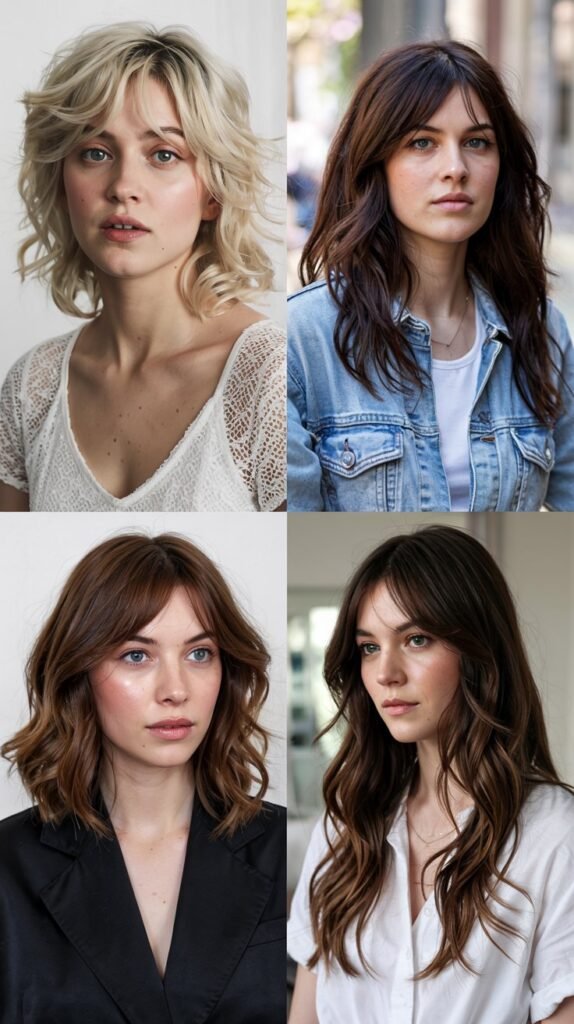 Side Swept Bangs With Mermaid Waves