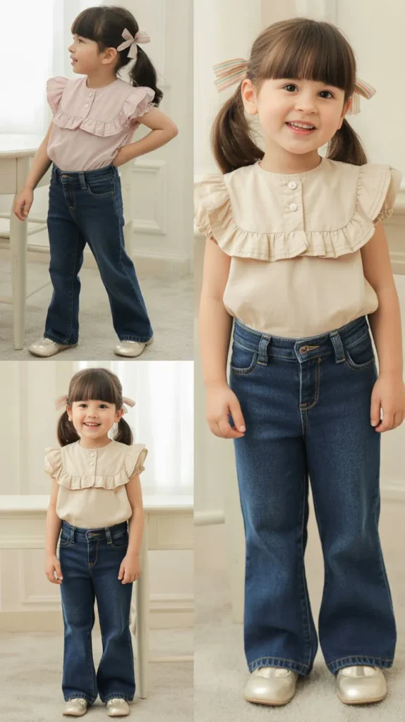 Classic Jeans with a Ruffled Blouse