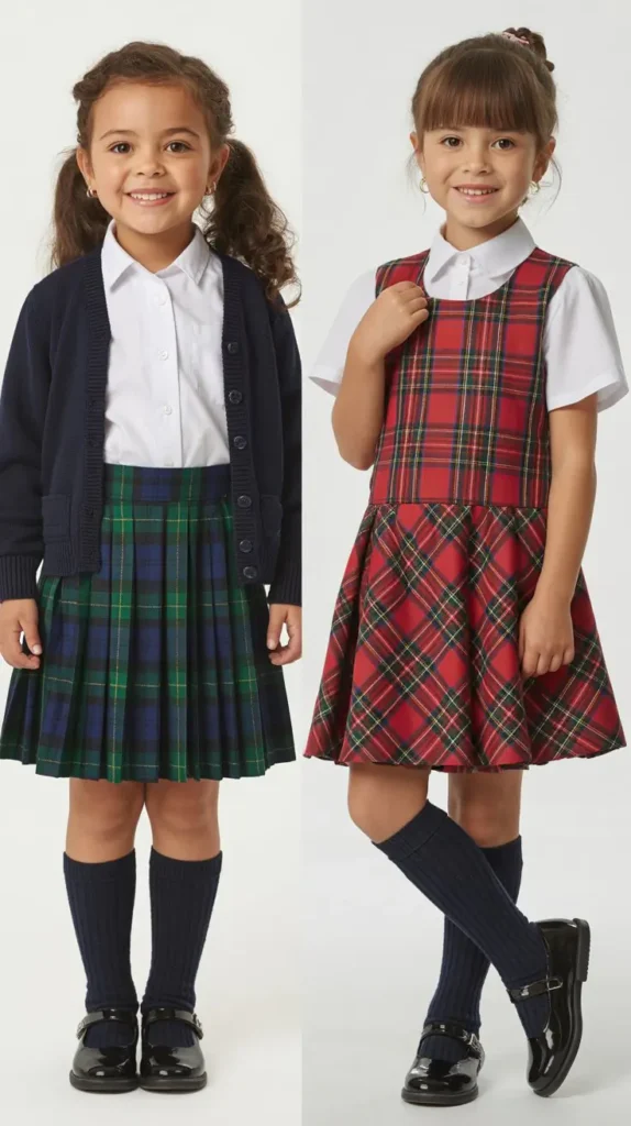 Plaid or Tartan Skirt Set