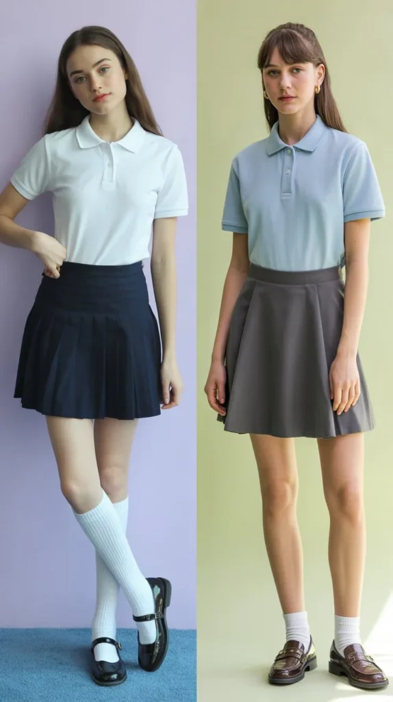 Polo Shirt and Skirt Combination