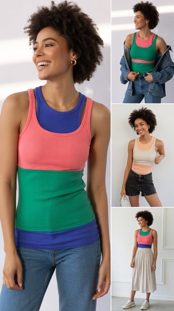  Layered Tank Tops in Contrasting Colors