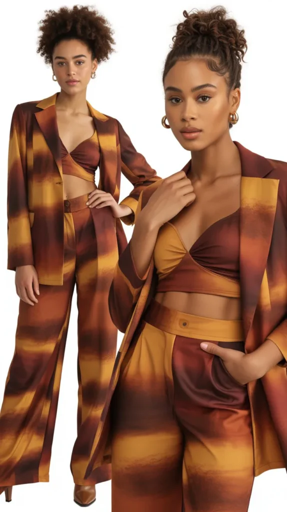 Printed Co-ord Set in Fall Tones