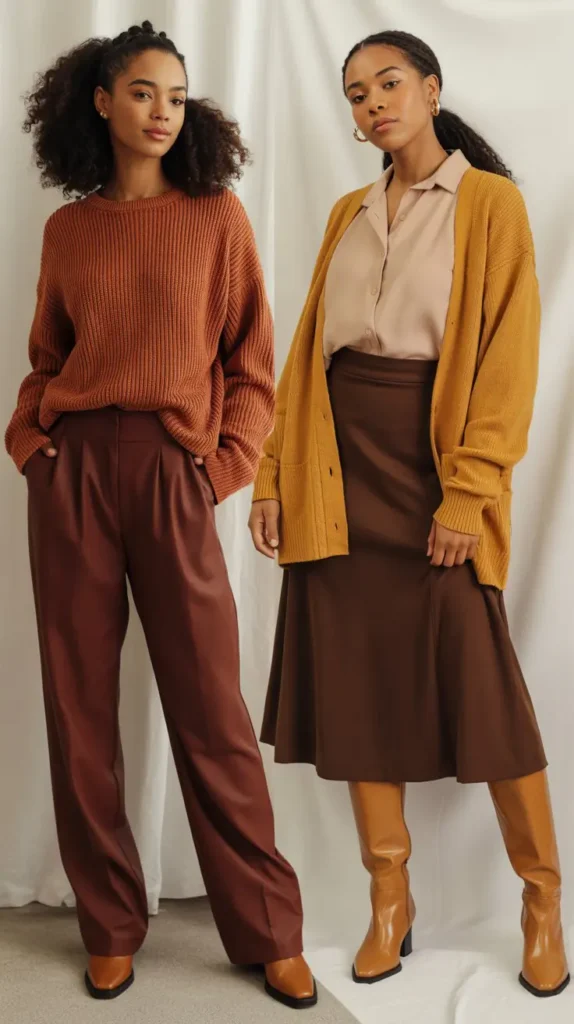 Color-Blocked Outfit in Fall Shades