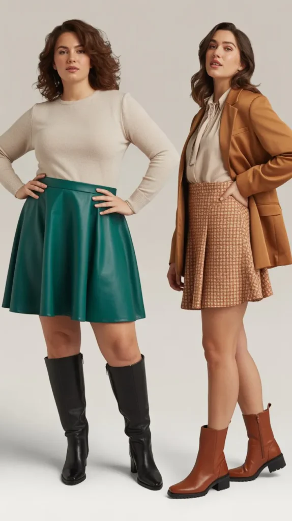 Plus-Size Styling Tips for Boots and Mini Skirts