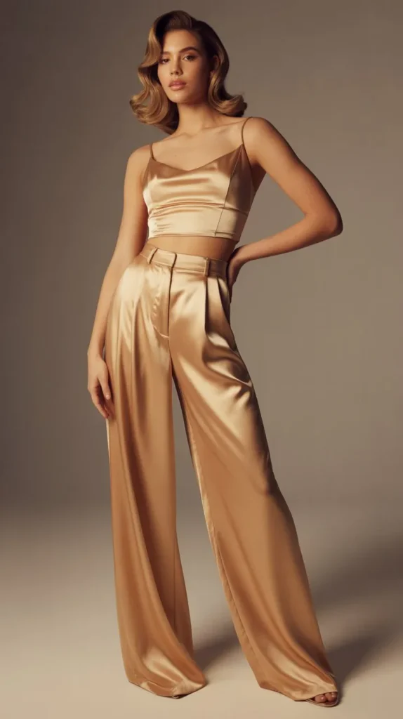 Satin Two-Piece Set Glam