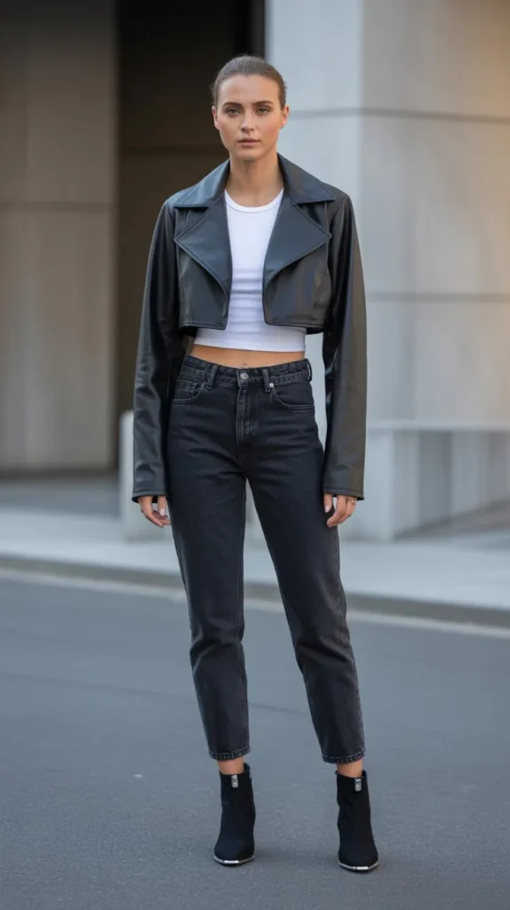 The Cropped Leather Jacket Outfit
