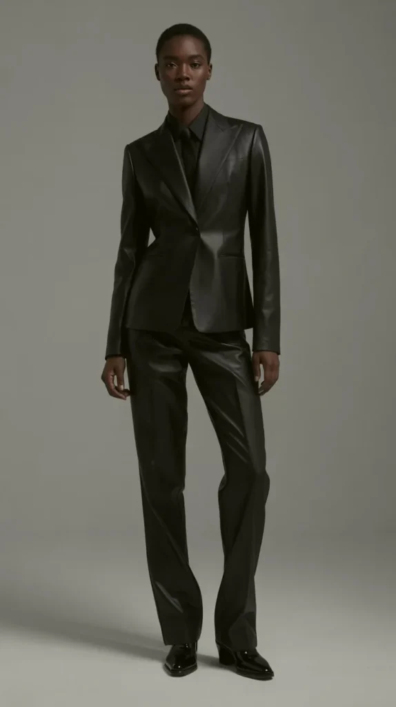 Sleek All-Black Monochrome Ensemble