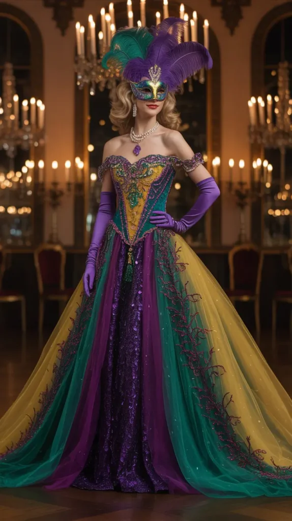 Mardi Gras Masquerade Ball Gown