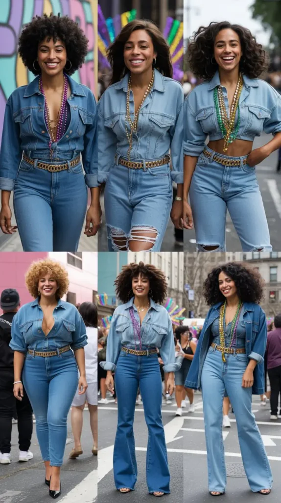 Denim-on-Denim (Canadian Tuxedo) Mardi Gras Edition