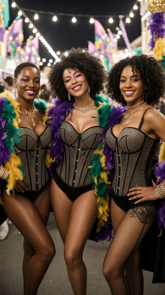 The Black Baddie with Mardi Gras Accents