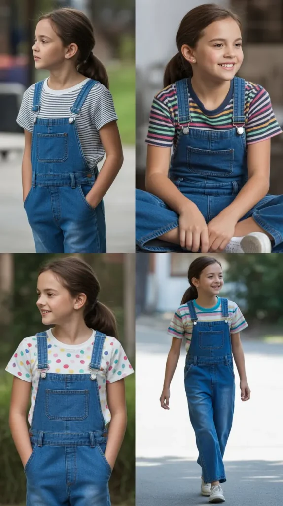 Overalls with a Striped or Printed Tee