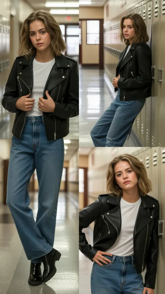 The Leather Jacket Power Outfit