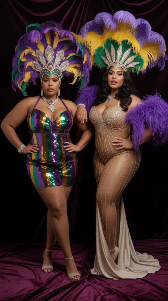 Dramatic Feathered Headpiece and Mini Dress Look