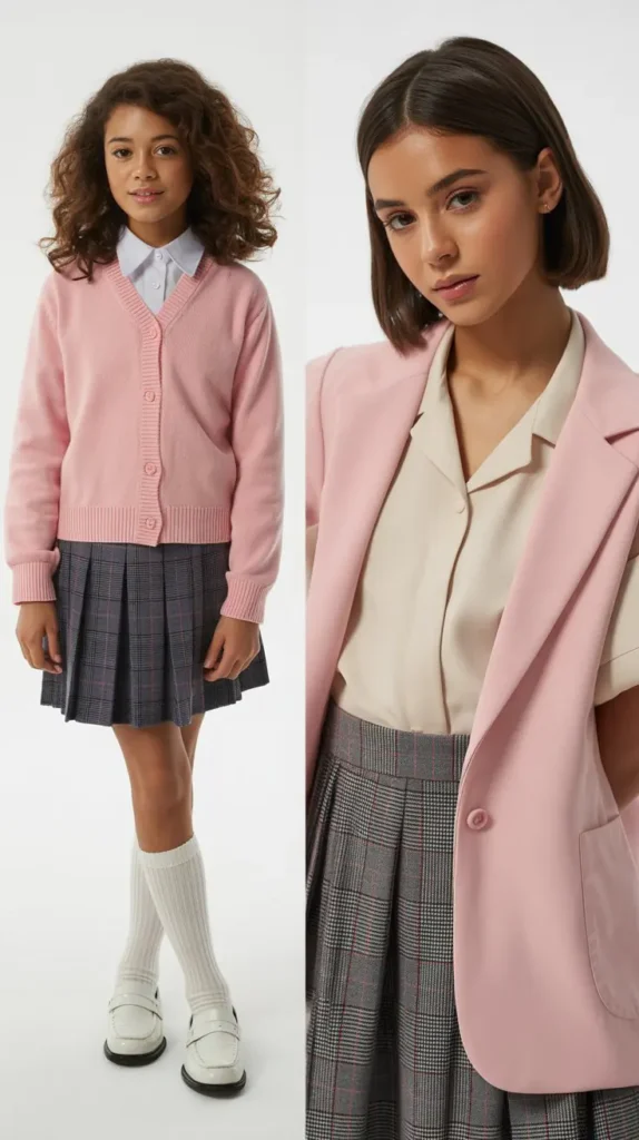 Cute Pink Preppy School Look