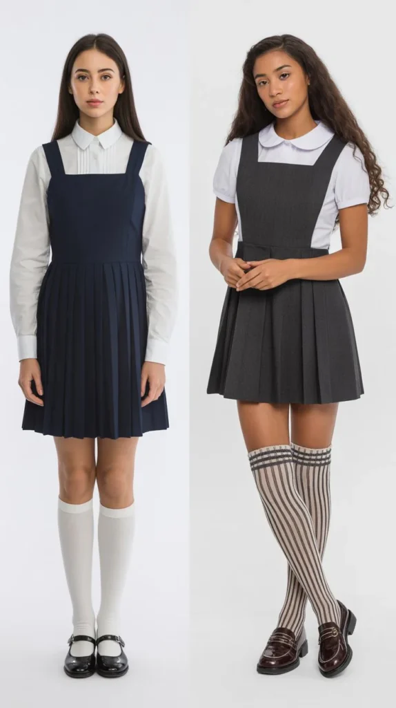 Pinafore Dress School Uniform Style