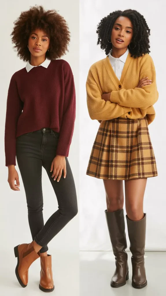 Bold Red Outfit with Gold Accessories