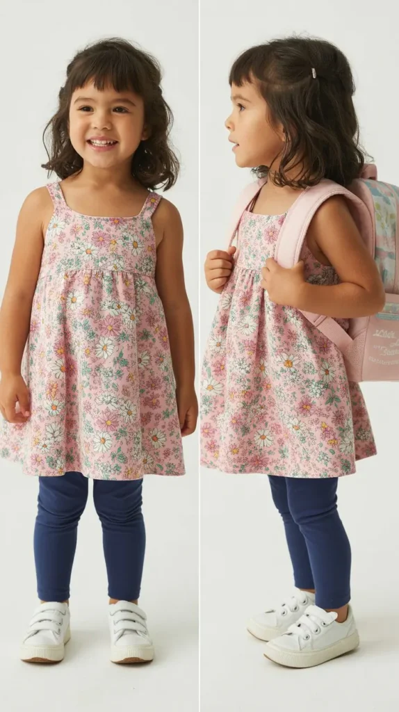 Floral Dress with Leggings