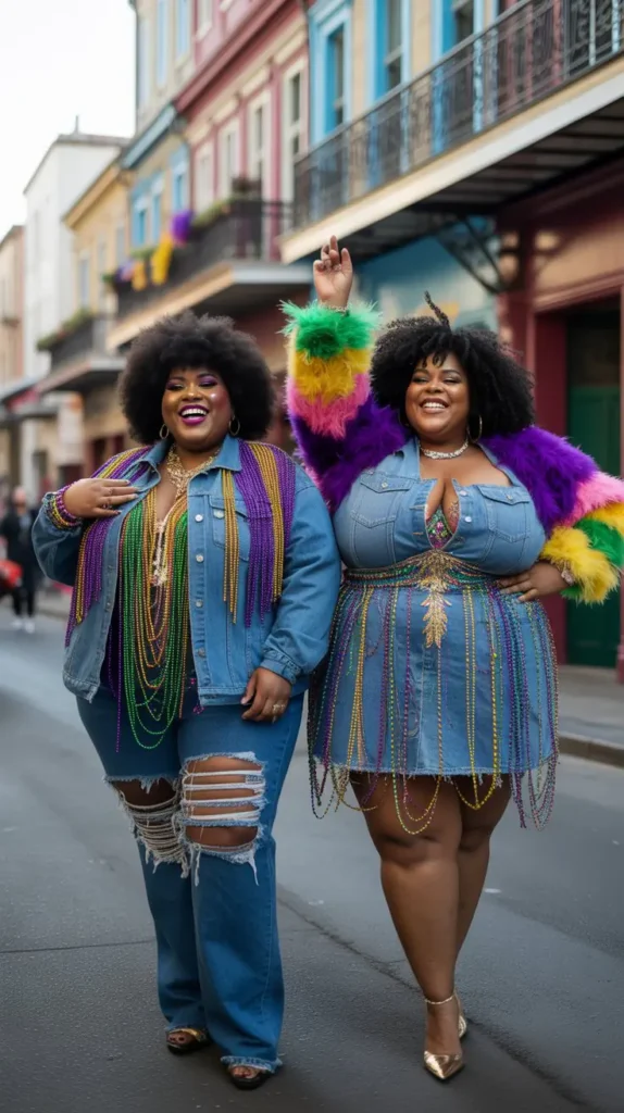 Mardi Gras Street Style — Denim and Beads