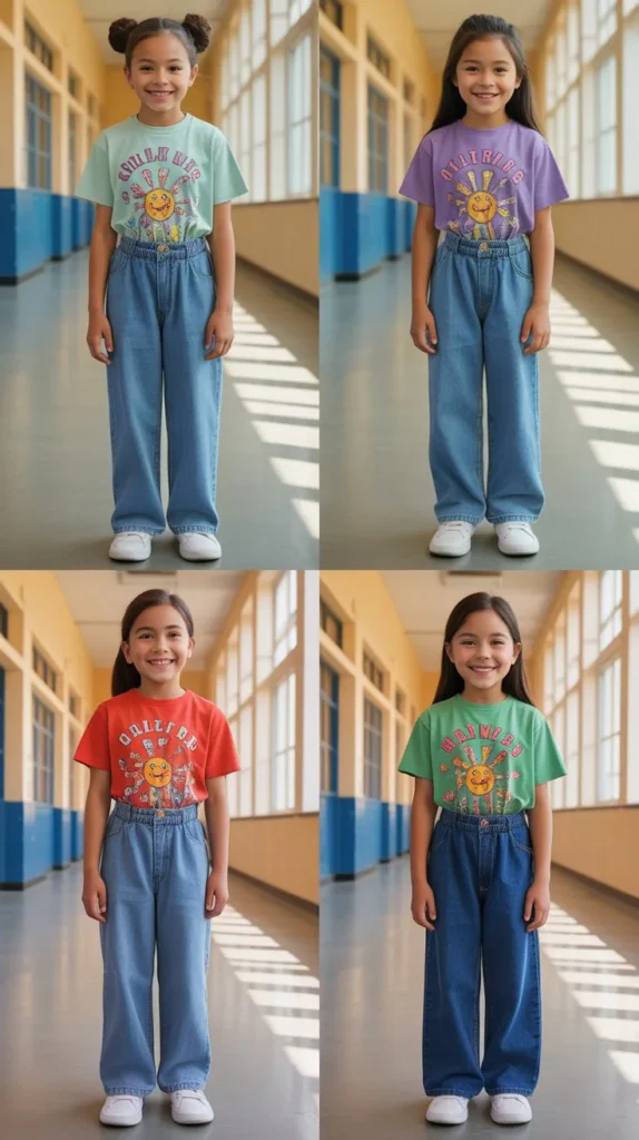 Classic Denim Jeans with a Graphic Tee