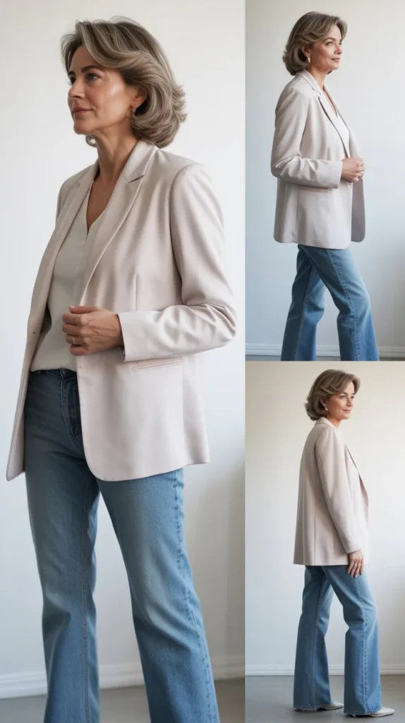 Light Blazer with Straight-Leg Jeans
