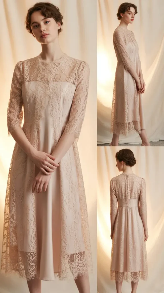  Lace Overlay Dress for Timeless Charm