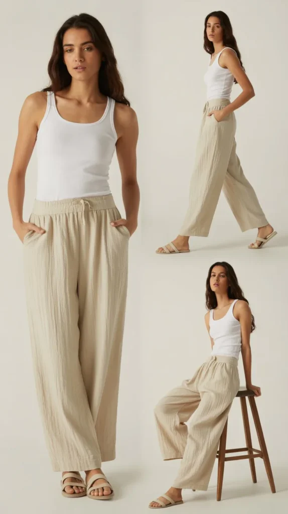 Linen Pants with a Tank Top