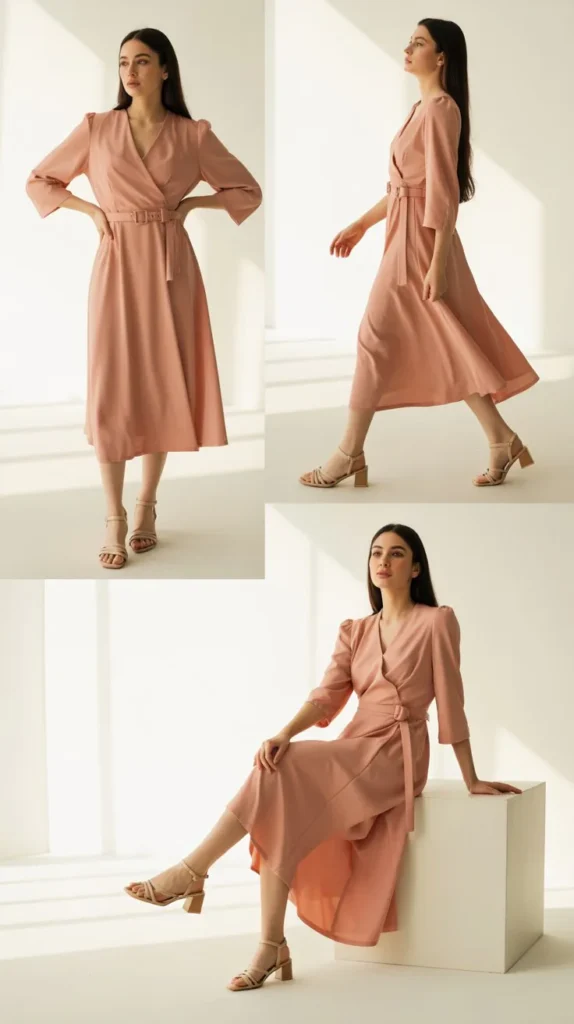 Wrap Dress with Sandals